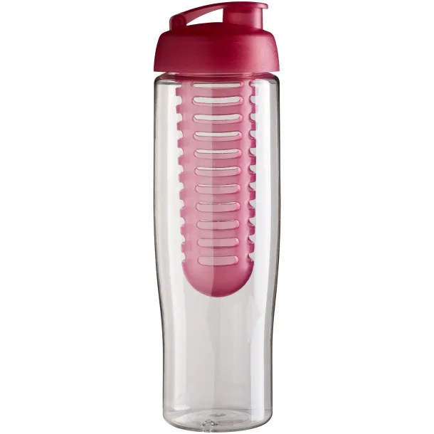 H2O Tempo® 700 ml flip lid sport bottle & infuser - Unbranded White Transparent pink