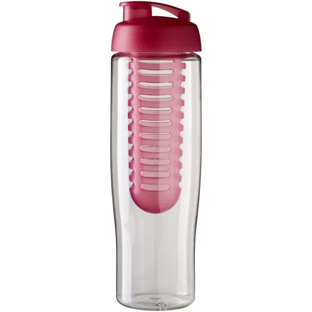 H2O Tempo® 700 ml flip lid sport bottle & infuser - Unbranded White Transparent pink