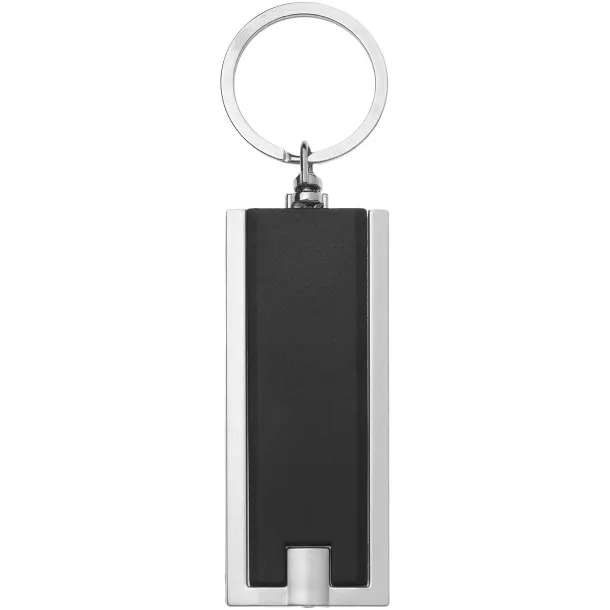 Castor LED keychain light Solid black Silver