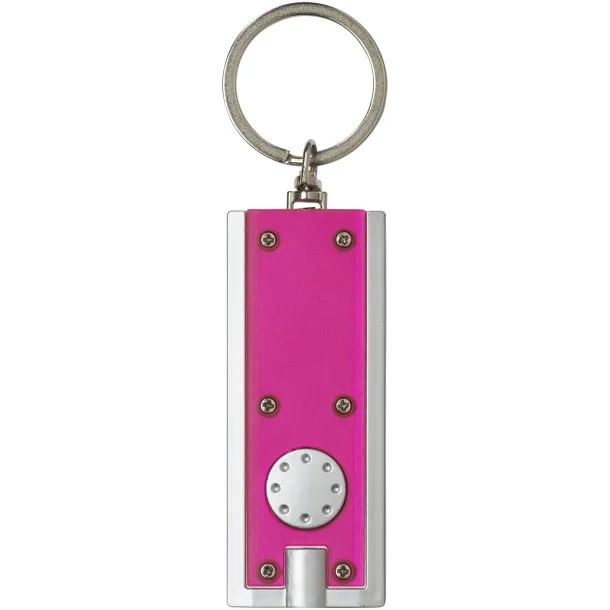 Castor LED keychain light Magenta Silver