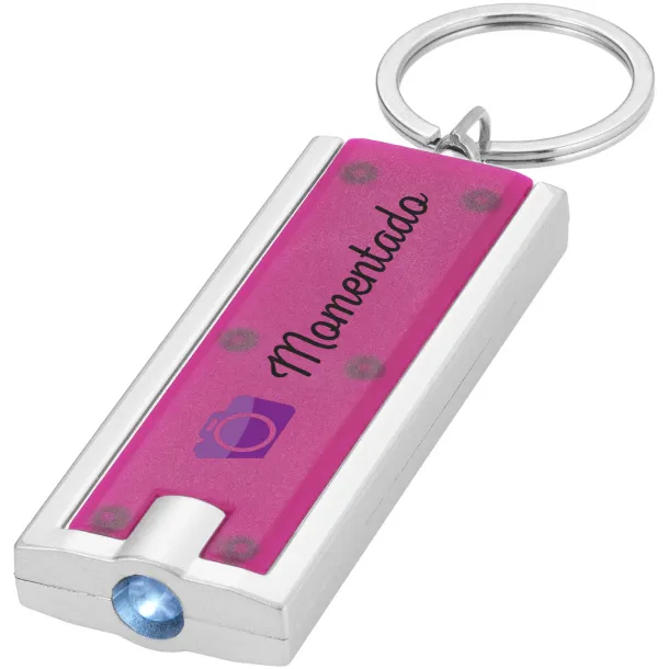 Castor LED keychain light Magenta Silver