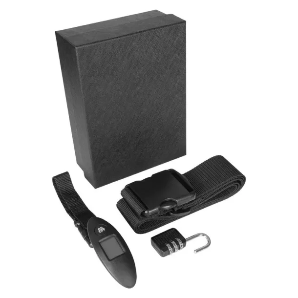  Travel set Mauro Conti, luggage scale, luggage strap and travel padlock Crna