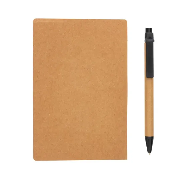  Kraft sticky notes booklet A6 with pen - XD Collection Brown 