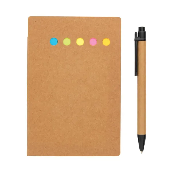  Kraft sticky notes booklet A6 with pen - XD Collection Brown 