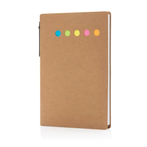  Kraft sticky notes booklet A6 with pen - XD Collection Brown 