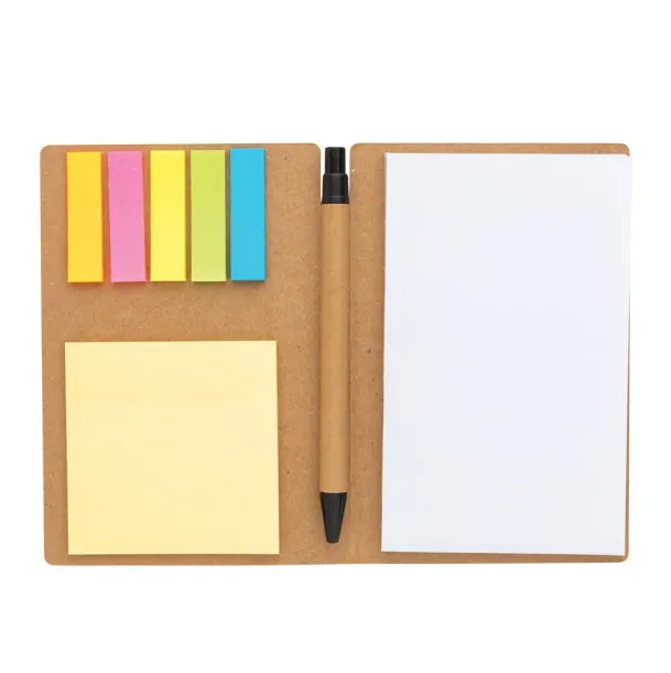  Kraft sticky notes booklet A6 with pen - XD Collection Brown 