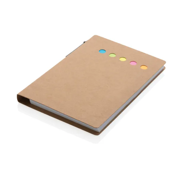  Kraft sticky notes booklet A6 with pen - XD Collection Brown 