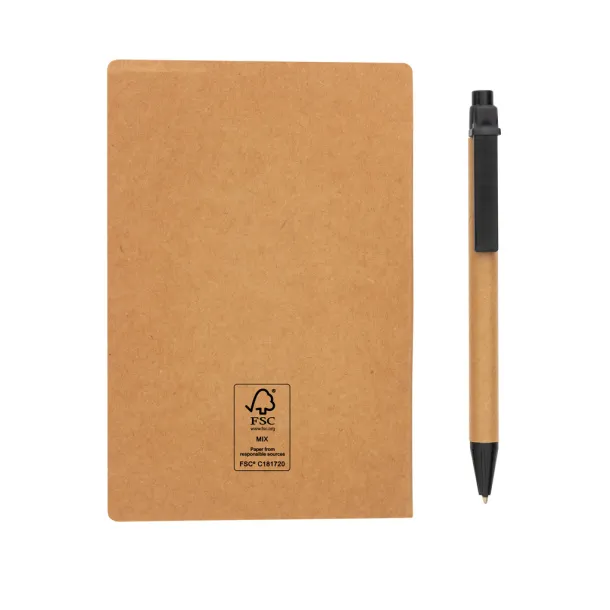  Kraft sticky notes booklet A6 with pen - XD Collection Brown 