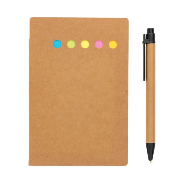  Kraft sticky notes booklet A6 with pen - XD Collection Brown 