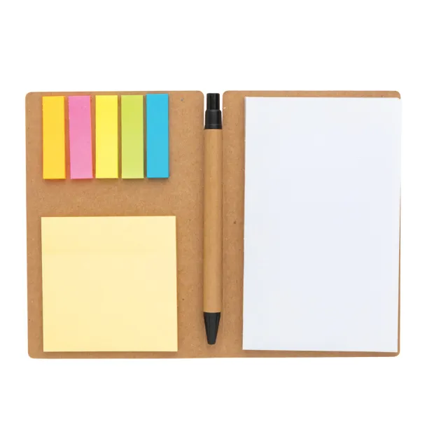  Kraft sticky notes booklet A6 with pen - XD Collection Brown 