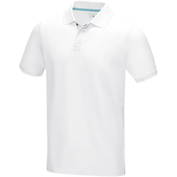 Graphite short sleeve men’s GOTS organic polo - Elevate NXT White