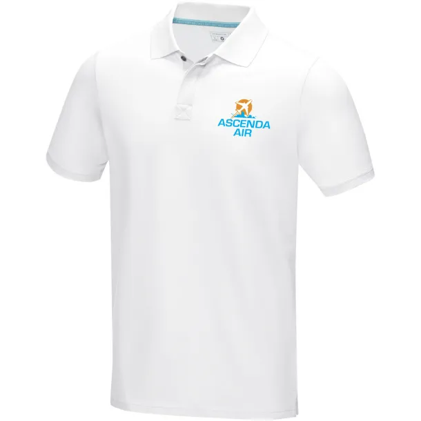 Graphite short sleeve men’s GOTS organic polo - Elevate NXT White