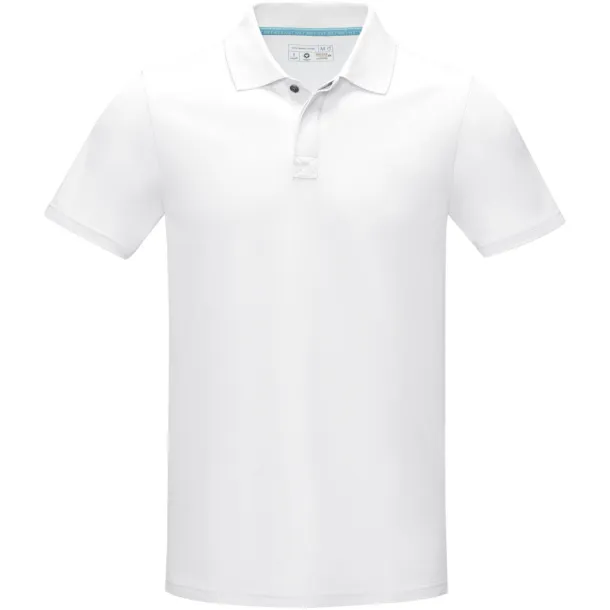 Graphite short sleeve men’s GOTS organic polo - Elevate NXT White