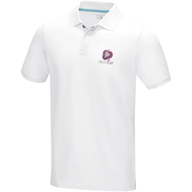 Graphite short sleeve men’s GOTS organic polo - Elevate NXT White