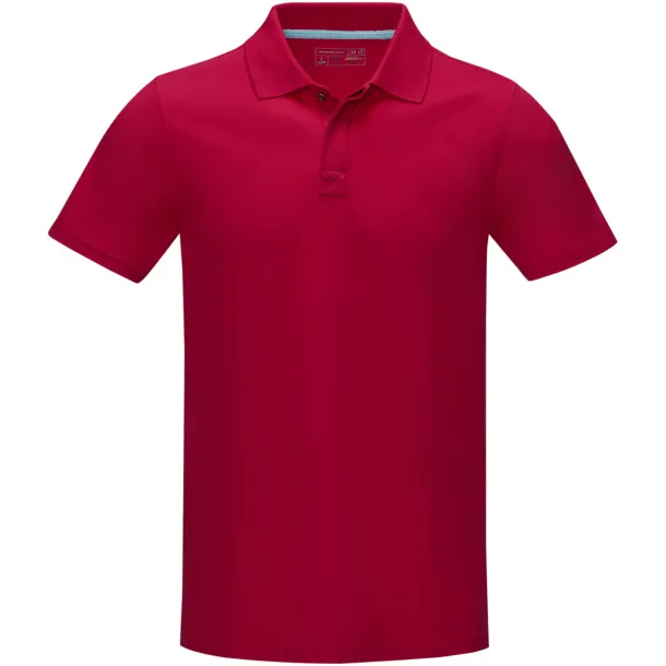 Graphite short sleeve men’s GOTS organic polo - Elevate NXT Red