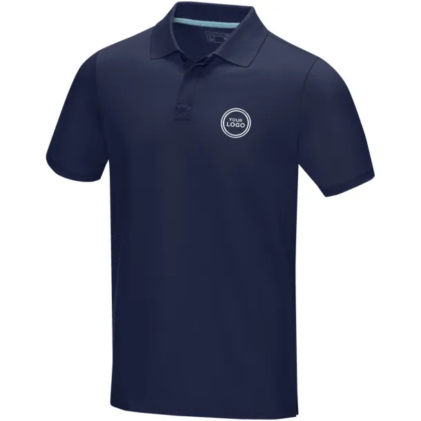 Graphite short sleeve men’s GOTS organic polo - Elevate NXT Navy Blue