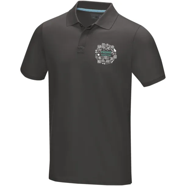 Graphite short sleeve men’s GOTS organic polo - Elevate NXT Storm grey