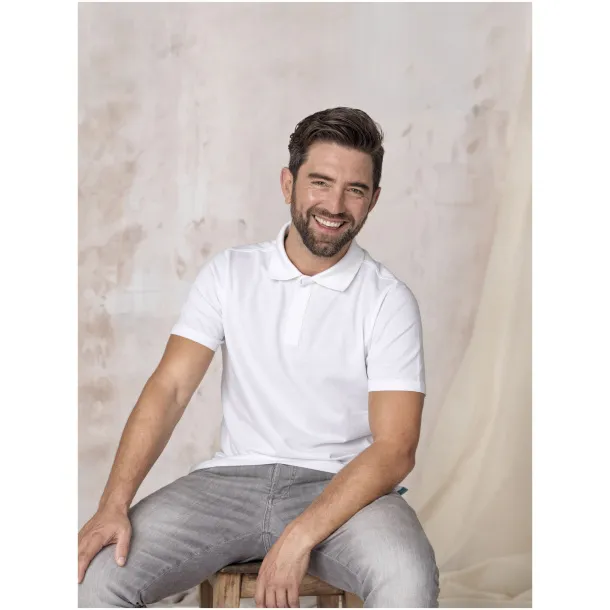 Graphite short sleeve men’s GOTS organic polo - Elevate NXT Crna