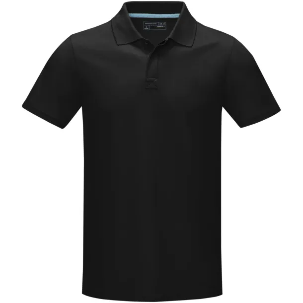 Graphite short sleeve men’s GOTS organic polo - Elevate NXT Solid black