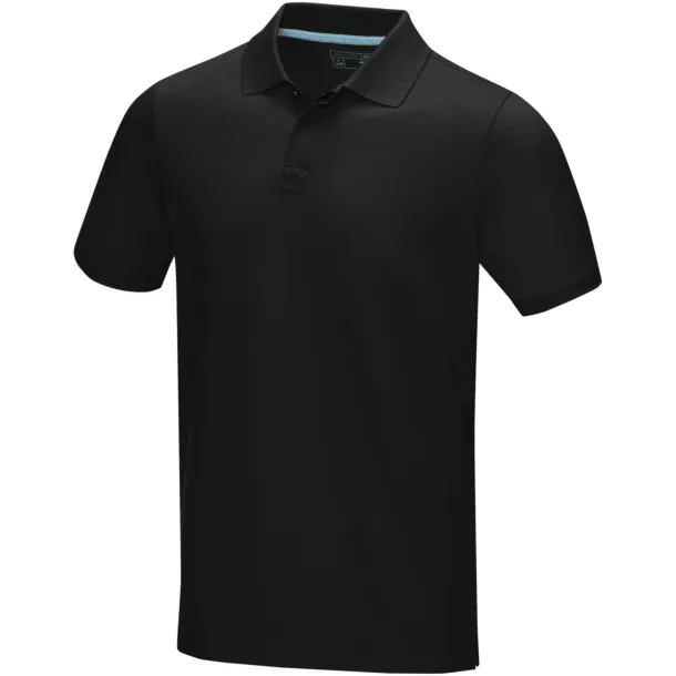 Graphite short sleeve men’s GOTS organic polo - Elevate NXT Solid black