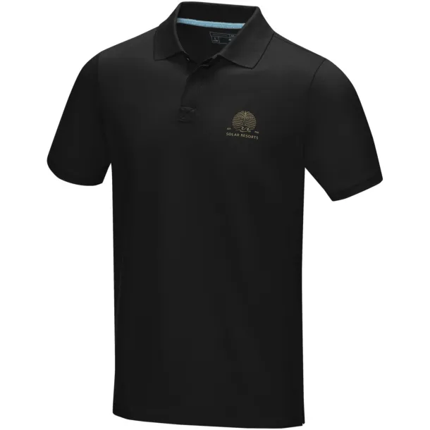 Graphite short sleeve men’s GOTS organic polo - Elevate NXT Crna