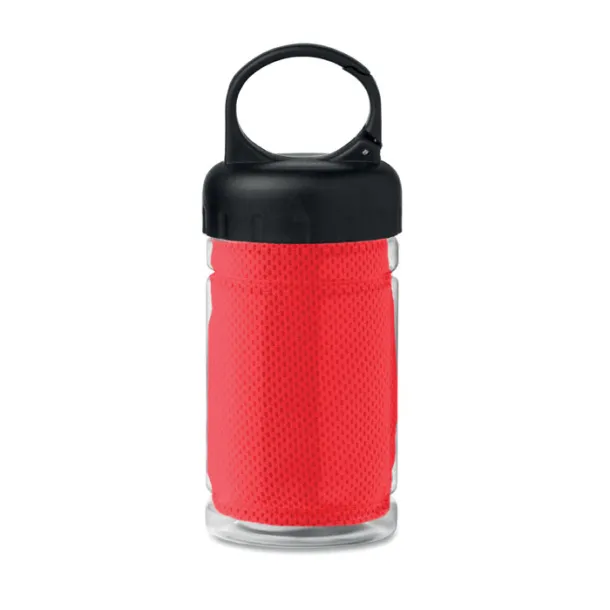 FRIS Cooling towel in PET bottle Red