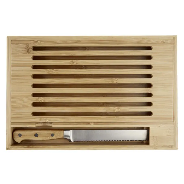 Pao bamboo cutting board with knife - Seasons Natural Silver