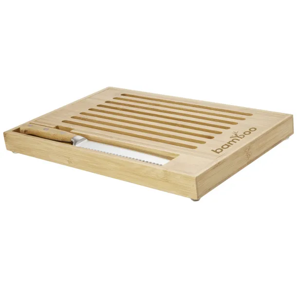 Pao bamboo cutting board with knife - Seasons Natural Silver