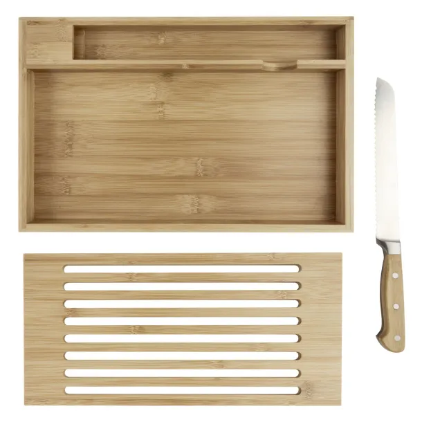 Pao bamboo cutting board with knife - Seasons Natural Silver