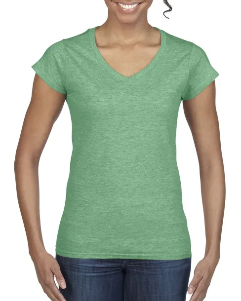  SOFTSTYLE® LADIES' V-NECK T-SHIRT - Gildan Heather Irish Green