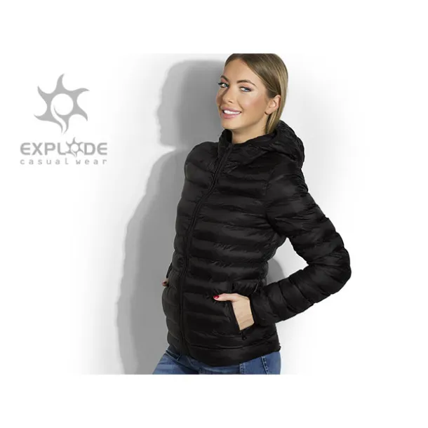 MORITZ WOMEN lightweight padded jacket with hood - EXPLODE Black