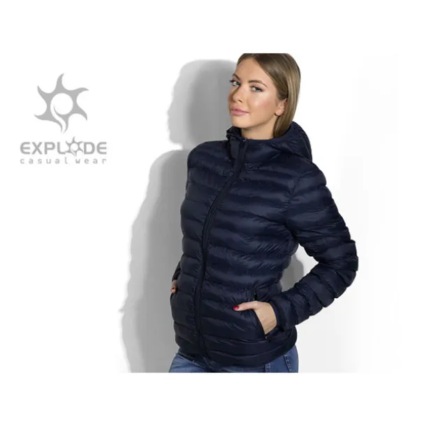 MORITZ WOMEN lightweight padded jacket with hood - EXPLODE Blue