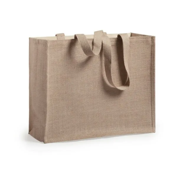  Laminated jute shopping bag with laminated cotton element neutral