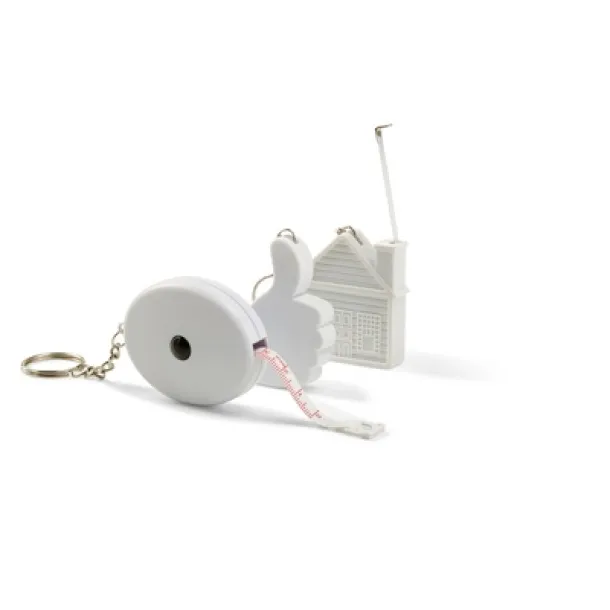  Keyring, measuring tape 1,5m white