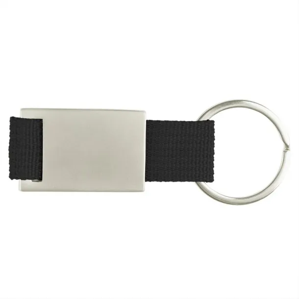  Keyring with metal badge black