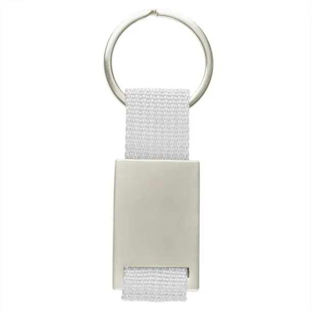  Keyring with metal badge white