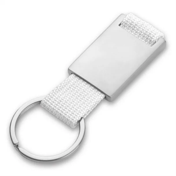  Keyring with metal badge white