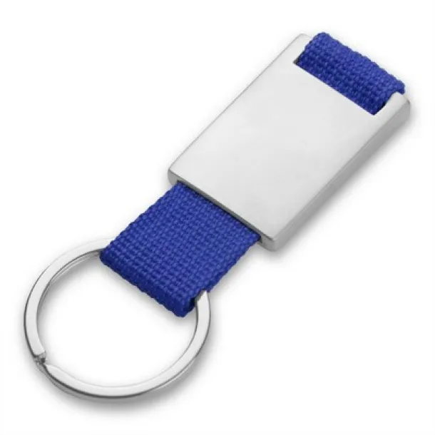  Keyring with metal badge navy blue