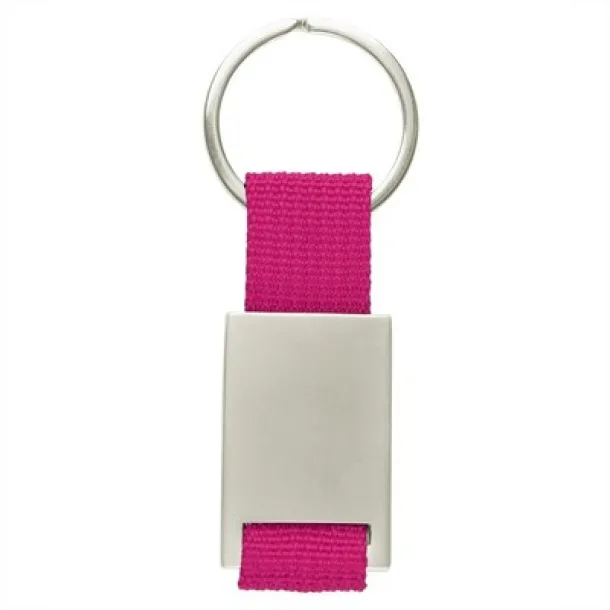  Keyring with metal badge pink