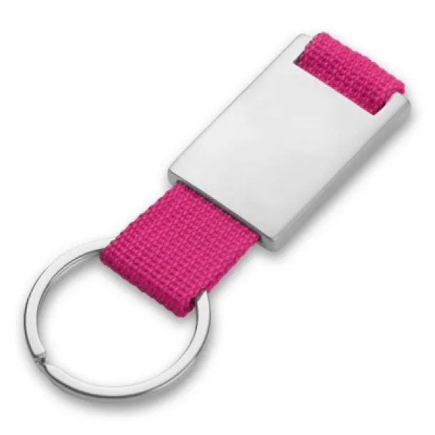  Keyring with metal badge pink