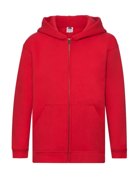  Kids Premium Hooded Sweat Jacket - Fruit of the Loom Crvena