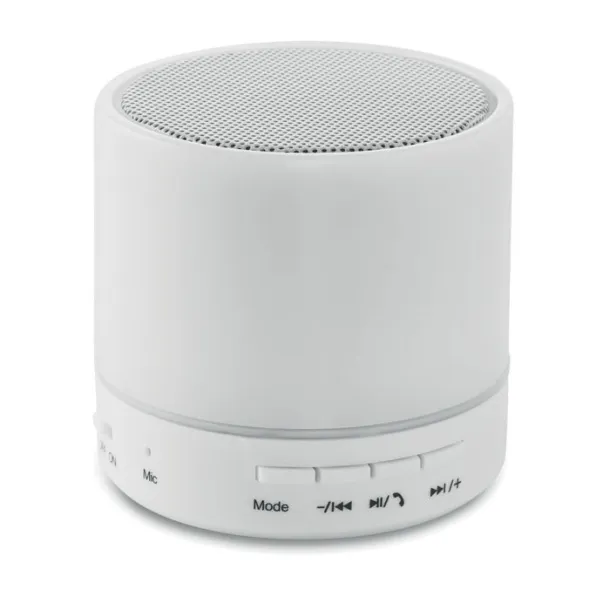 ROUND WHITE Round Bluetooth speaker LED White