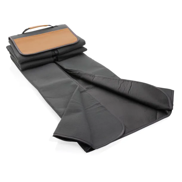  Impact AWARE™ RPET picnic blanket with PU cover - XD Collection Anthracite 