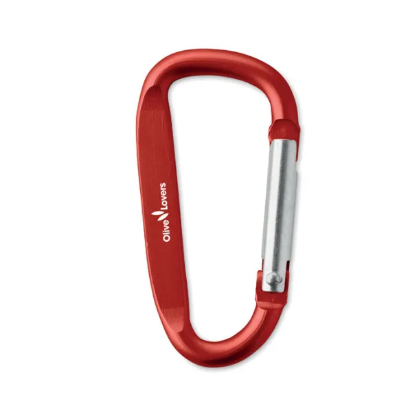 GANCHO Carabiner clip in aluminium. Red