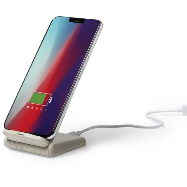  Wheat straw wireless charger 10W, phone stand neutral