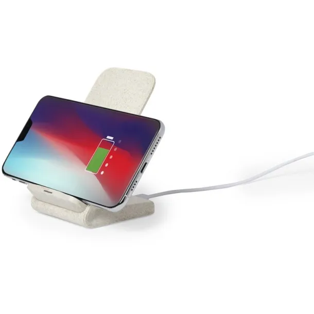  Wheat straw wireless charger 10W, phone stand neutral