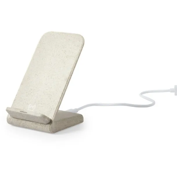  Wheat straw wireless charger 10W, phone stand neutral