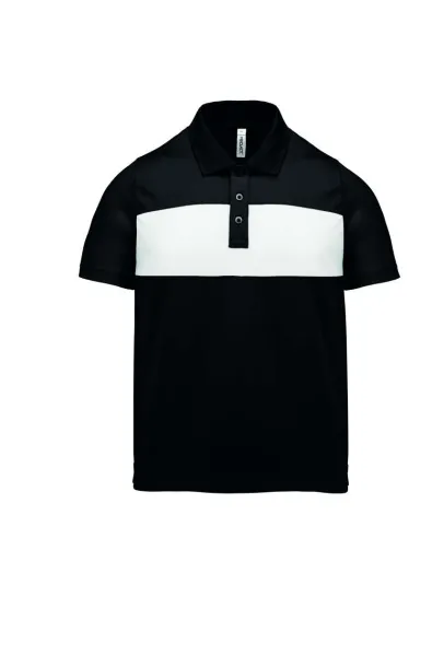  KIDS' SHORT SLEEVE POLO SHIRT - Proact Black White