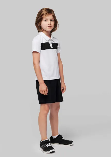  KIDS' SHORT SLEEVE POLO SHIRT - Proact White Black