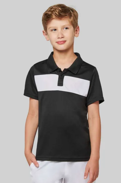  KIDS' SHORT SLEEVE POLO SHIRT - Proact White Black